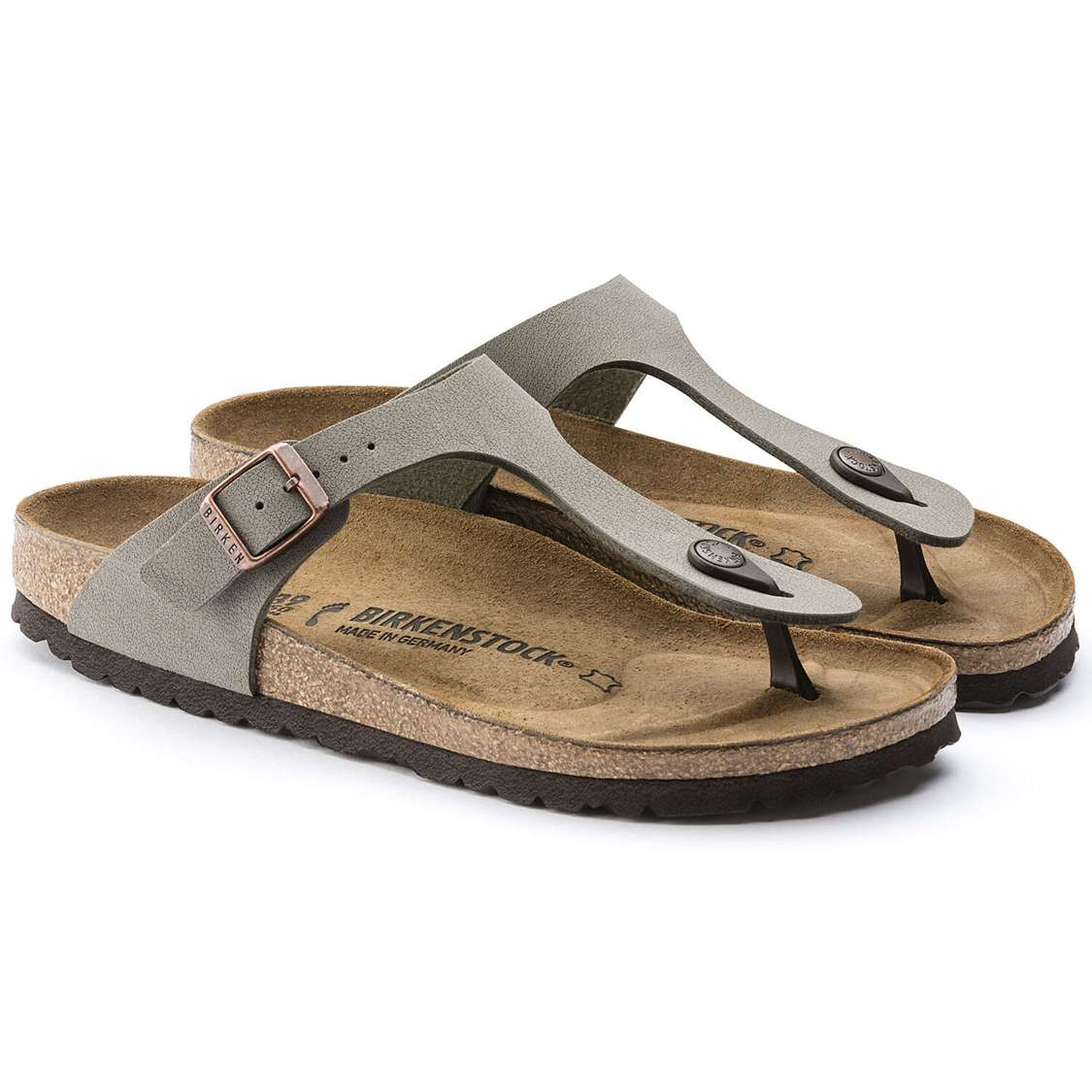 Birkenstock Gizeh Birkibuc One Strap Sandals Grey | eAlKkMiZa2Y