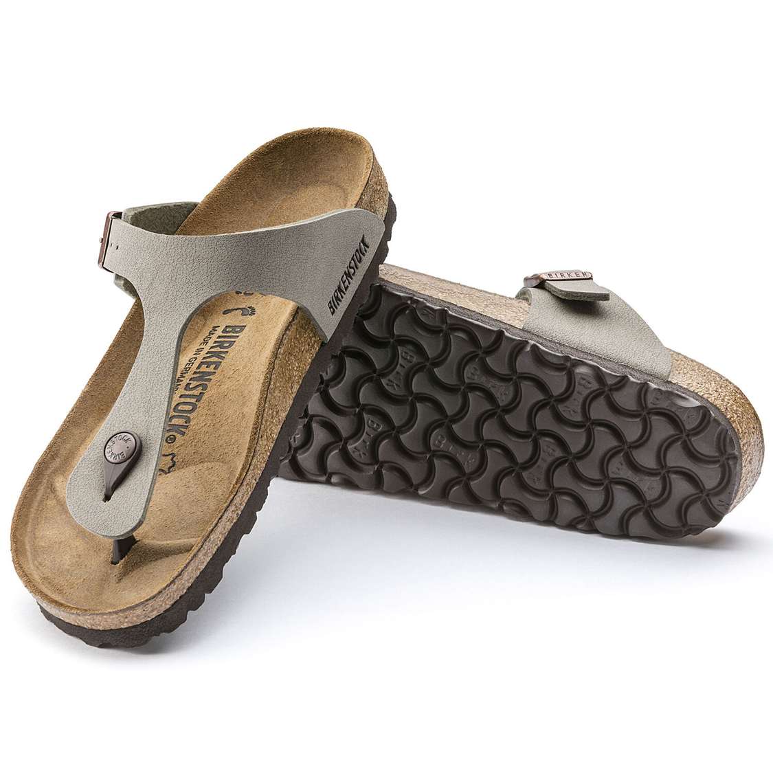 Birkenstock Gizeh Birkibuc One Strap Sandals Grey | lPZPYWFOPmg