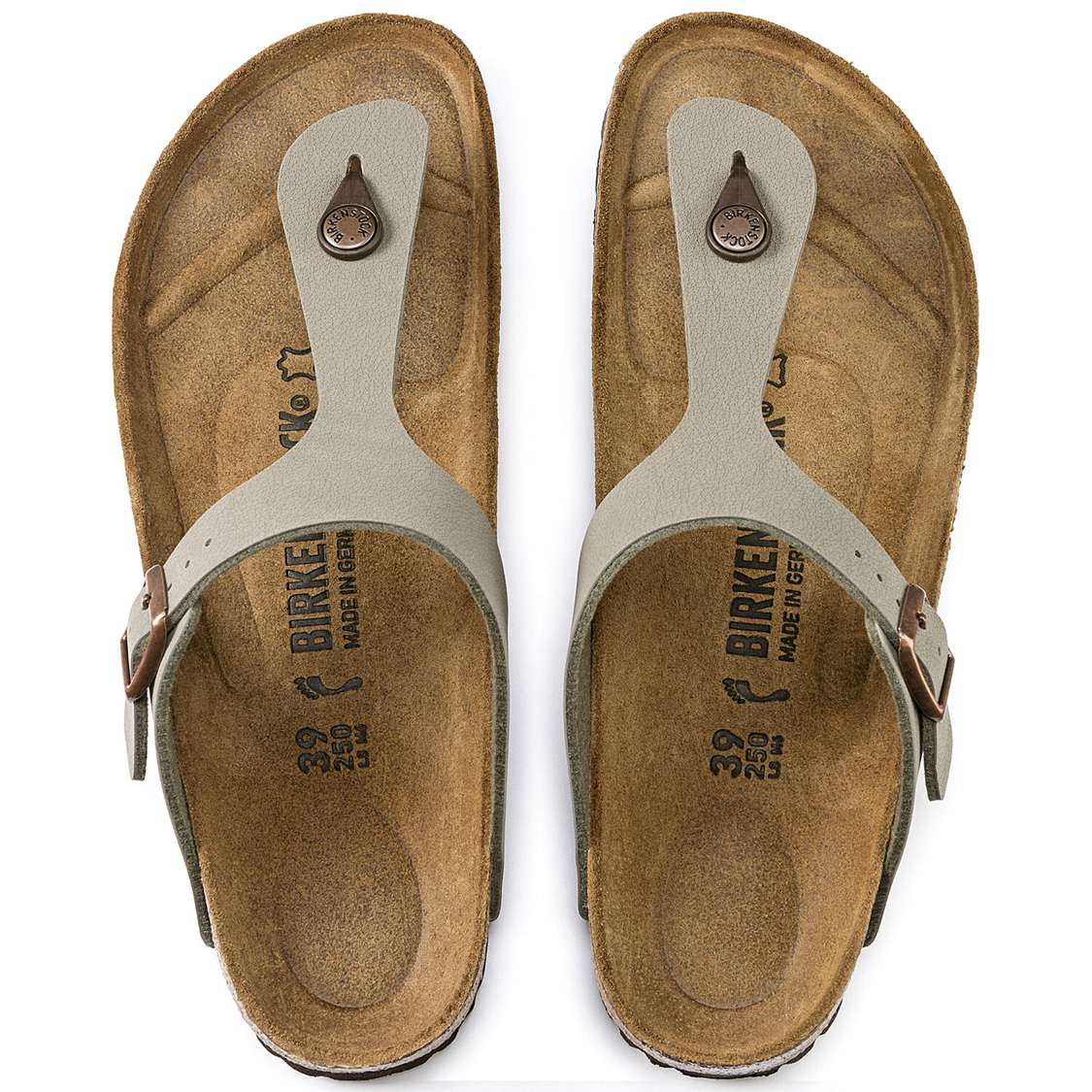 Birkenstock Gizeh Birkibuc One Strap Sandals Grey | lPZPYWFOPmg