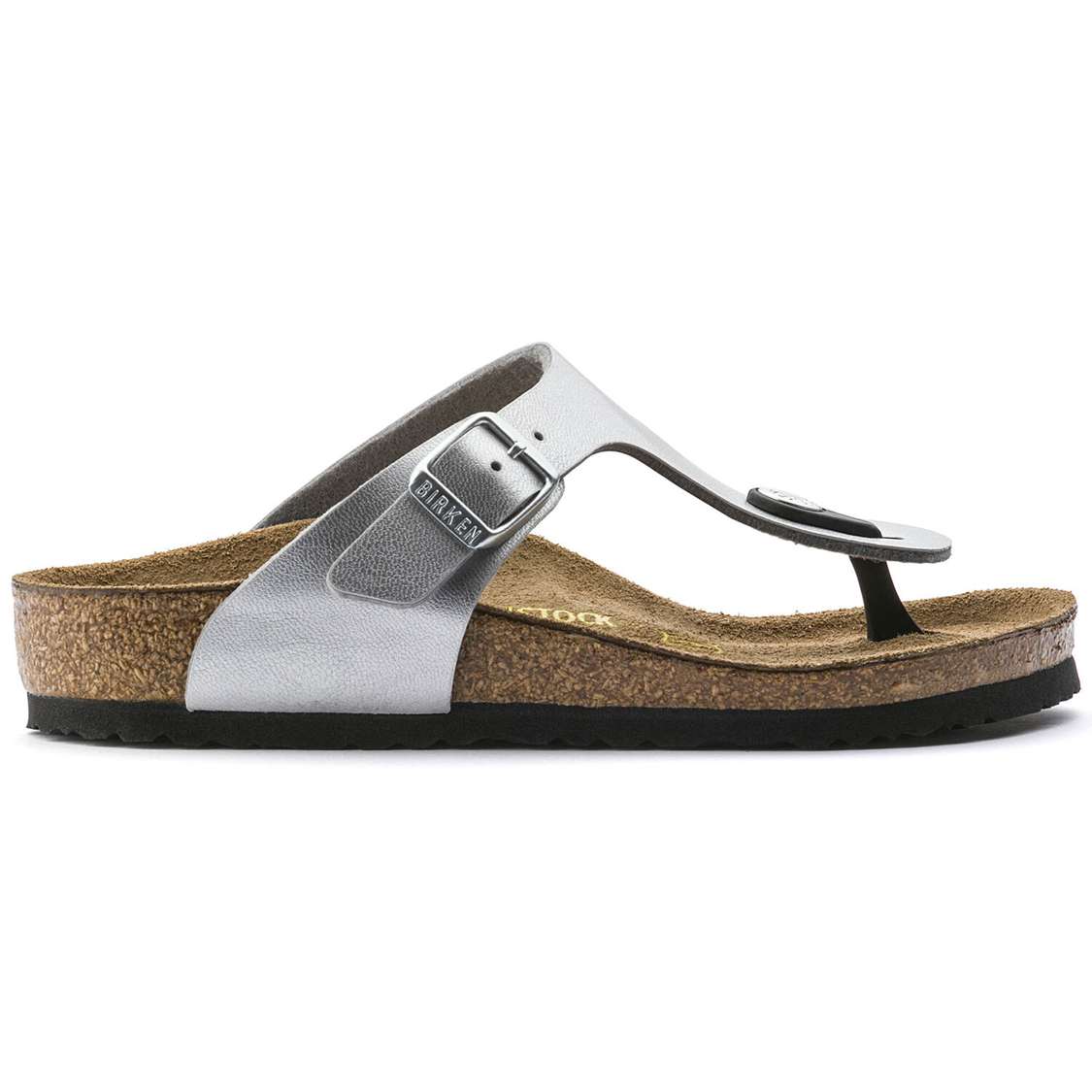 Birkenstock Gizeh Birko-Flor Boys Sandals Silver | HMV2EYLxOxd