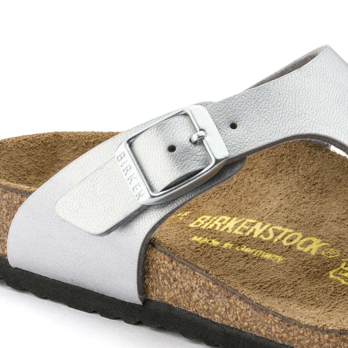 Birkenstock Gizeh Birko-Flor Boys Sandals Silver | HMV2EYLxOxd