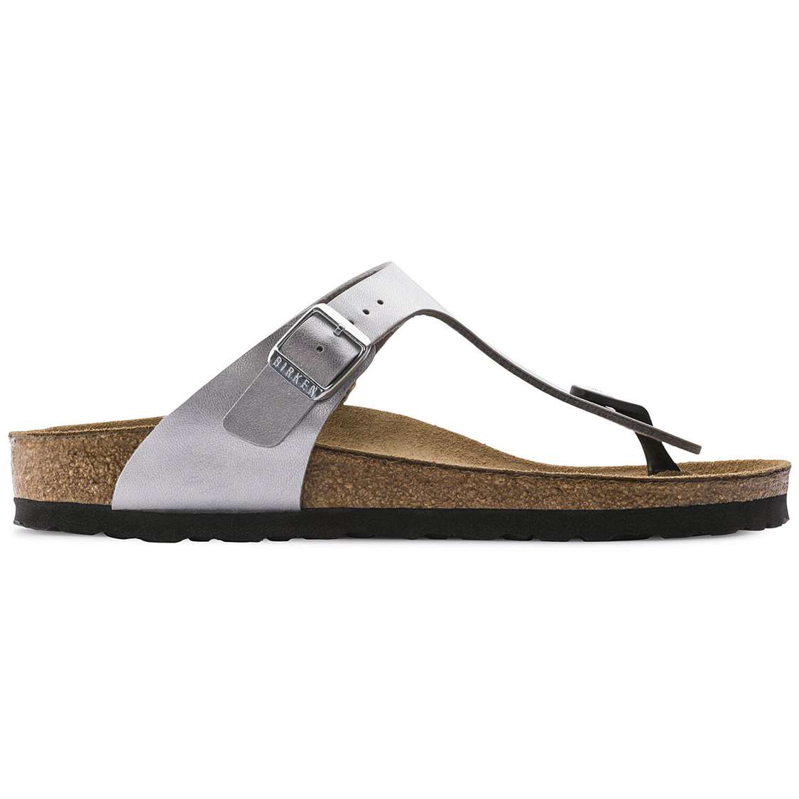 Birkenstock Gizeh Birko-Flor One Strap Sandals Silver | 1vjsgbIwSOc