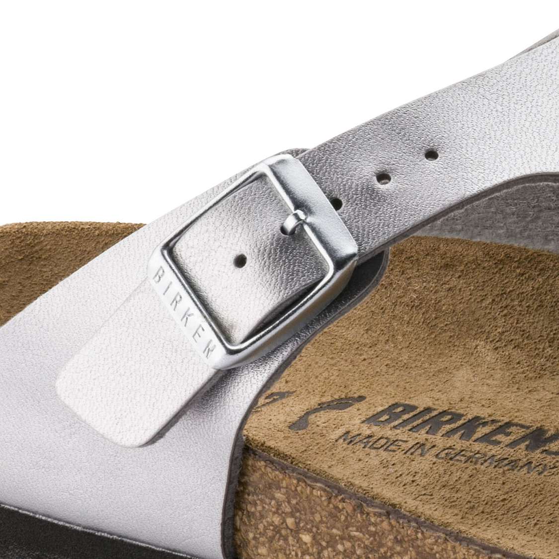 Birkenstock Gizeh Birko-Flor One Strap Sandals Silver | 1vjsgbIwSOc