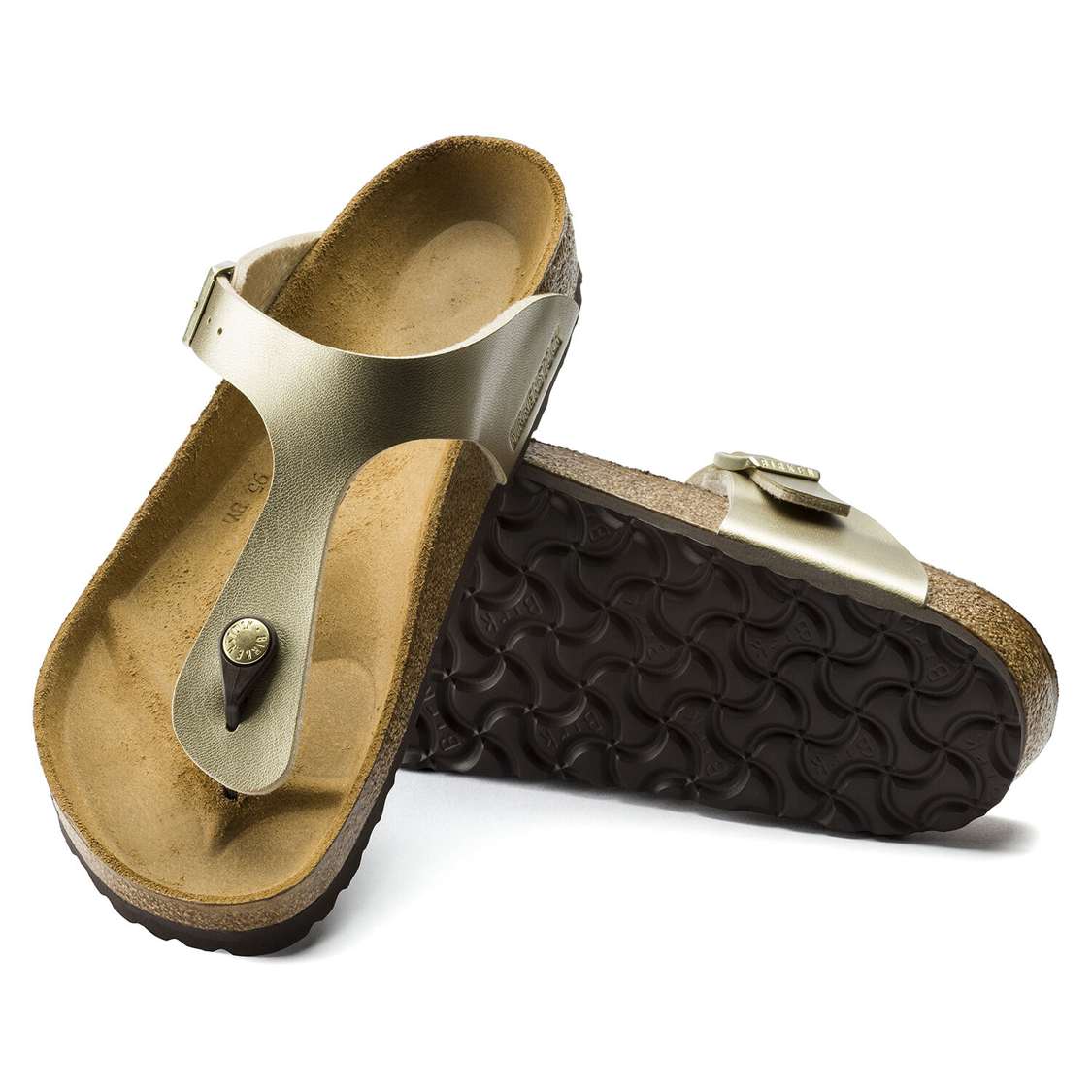 Birkenstock Gizeh Birko-Flor One Strap Sandals Gold | 4XljRlzp6MU