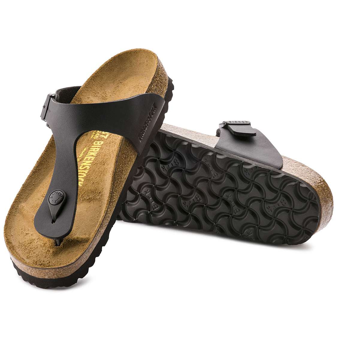 Birkenstock Gizeh Birko-Flor One Strap Sandals Black | VOoDRimHzNQ