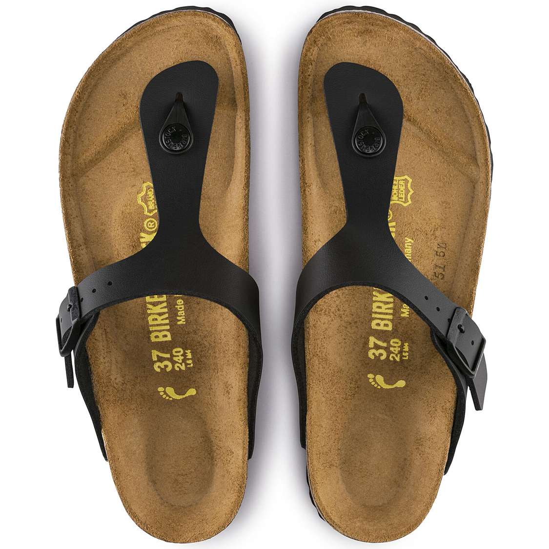 Birkenstock Gizeh Birko-Flor One Strap Sandals Black | VOoDRimHzNQ