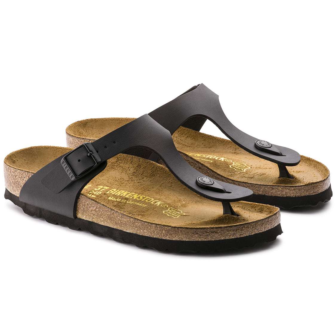 Birkenstock Gizeh Birko-Flor One Strap Sandals Black | VOoDRimHzNQ