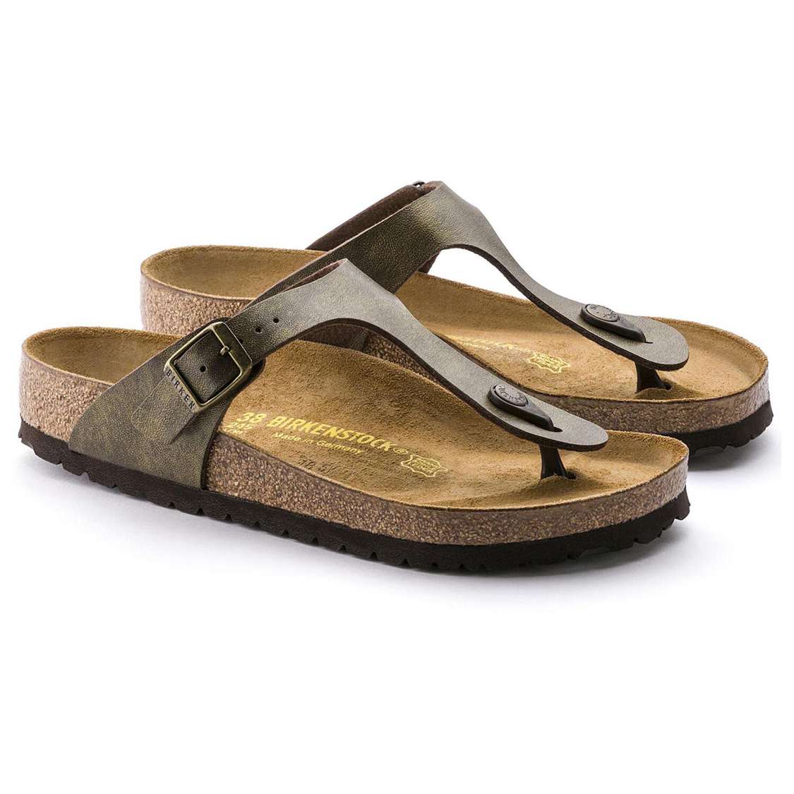 Birkenstock Gizeh Birko-Flor One Strap Sandals Gold Brown | VYbk1yKvXLZ