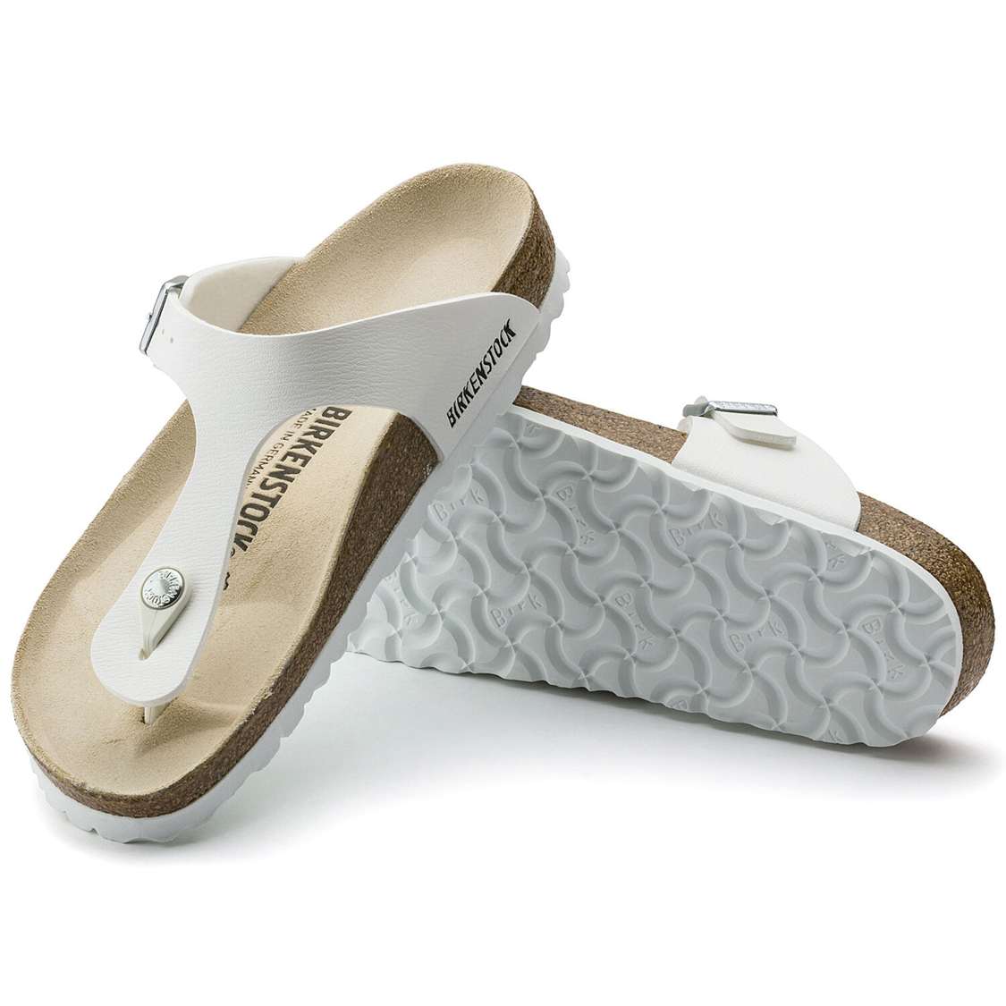 Birkenstock Gizeh Birko-Flor One Strap Sandals White | XNALUpTtXD6