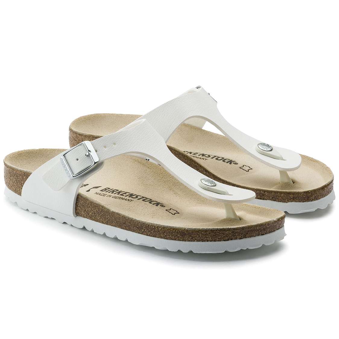 Birkenstock Gizeh Birko-Flor One Strap Sandals White | XNALUpTtXD6