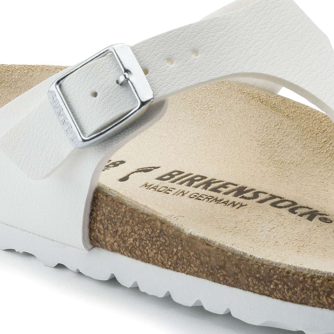 Birkenstock Gizeh Birko-Flor One Strap Sandals White | XNALUpTtXD6