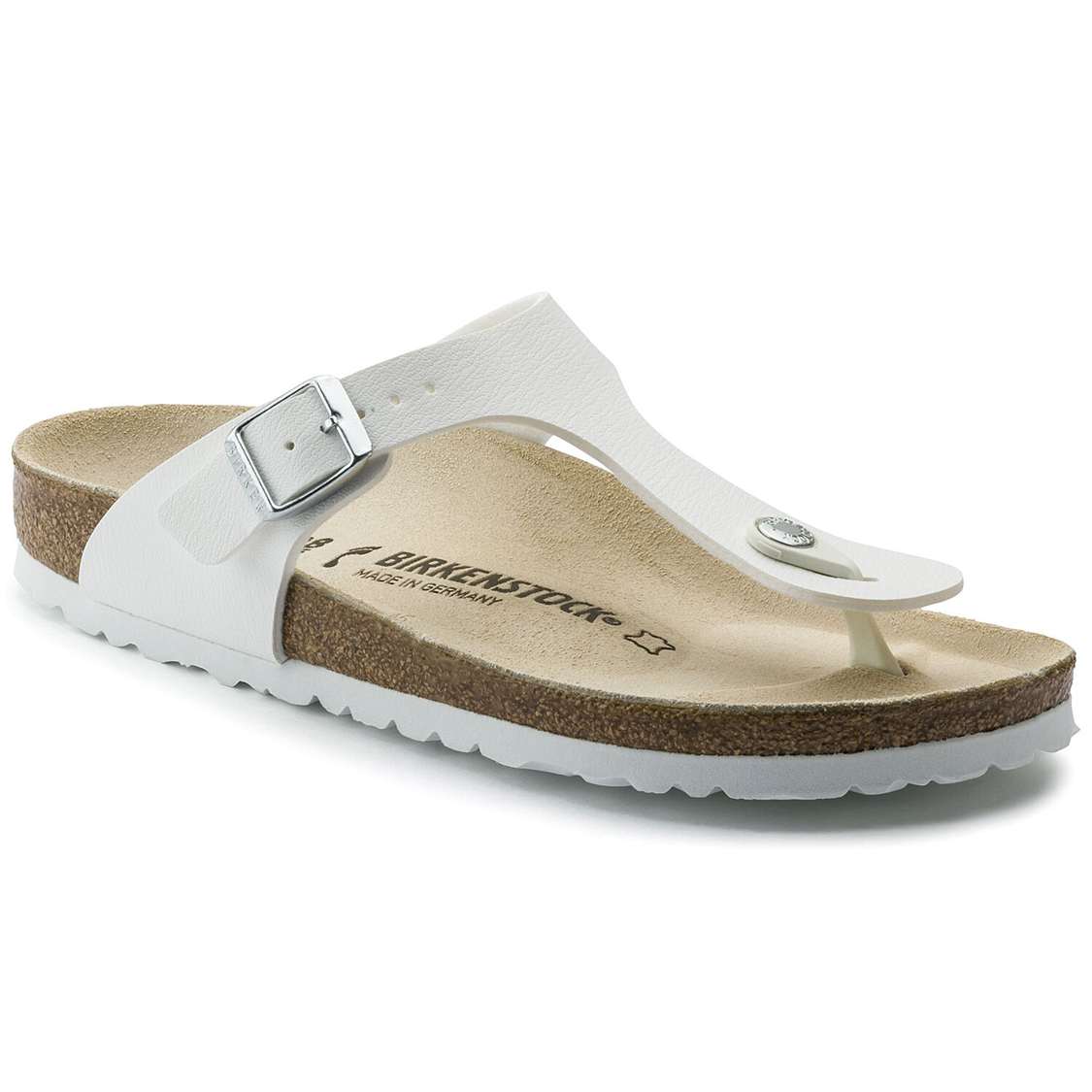 Birkenstock Gizeh Birko-Flor One Strap Sandals White | XNALUpTtXD6