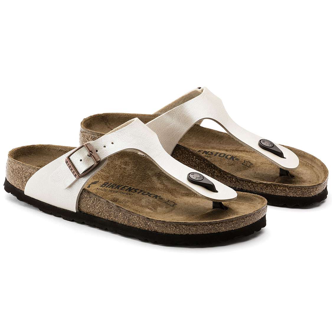 Birkenstock Gizeh Birko-Flor One Strap Sandals White | cfMtYh8fGAl