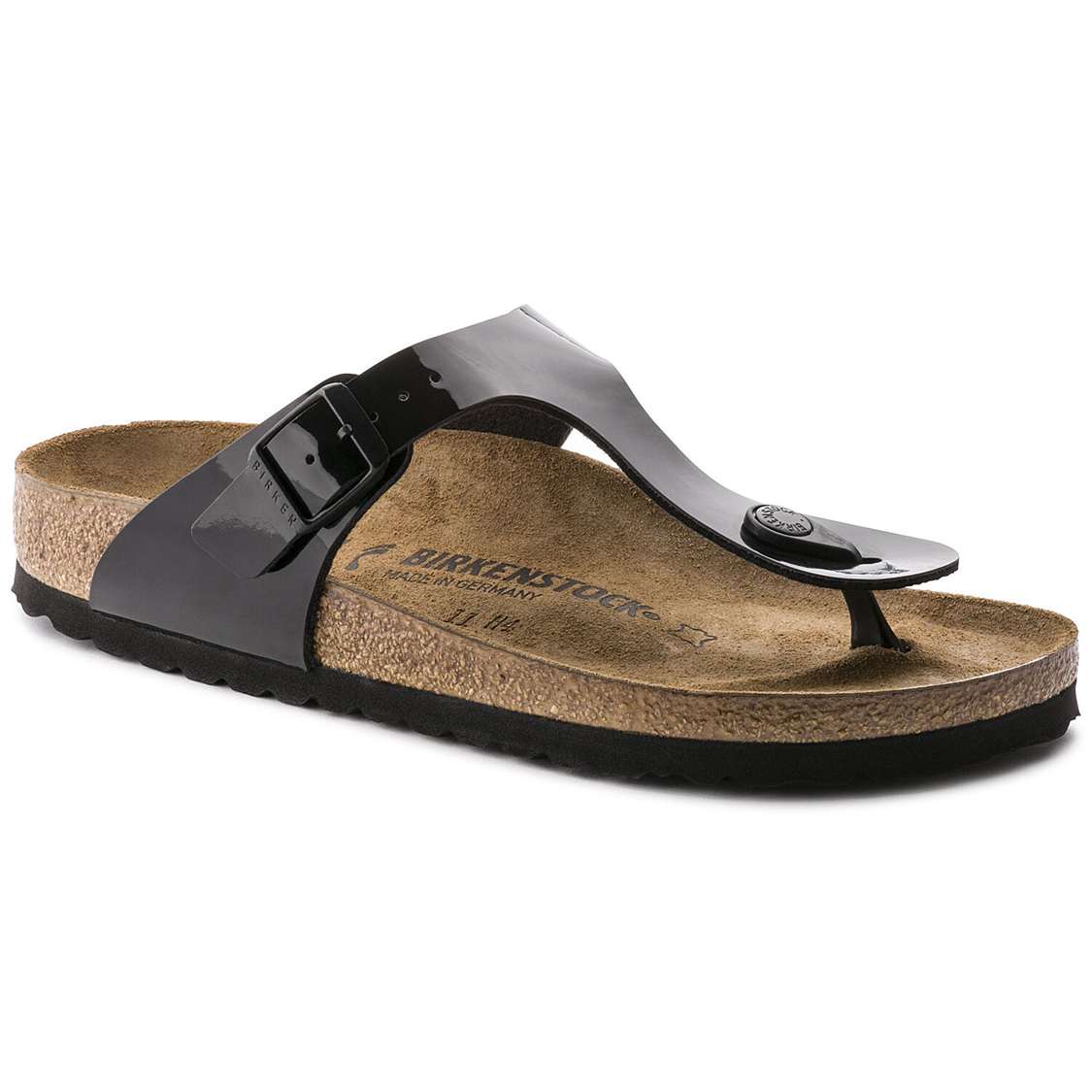 Birkenstock Gizeh Birko-Flor Patent One Strap Sandals Black | Vux9Ef8z8JI