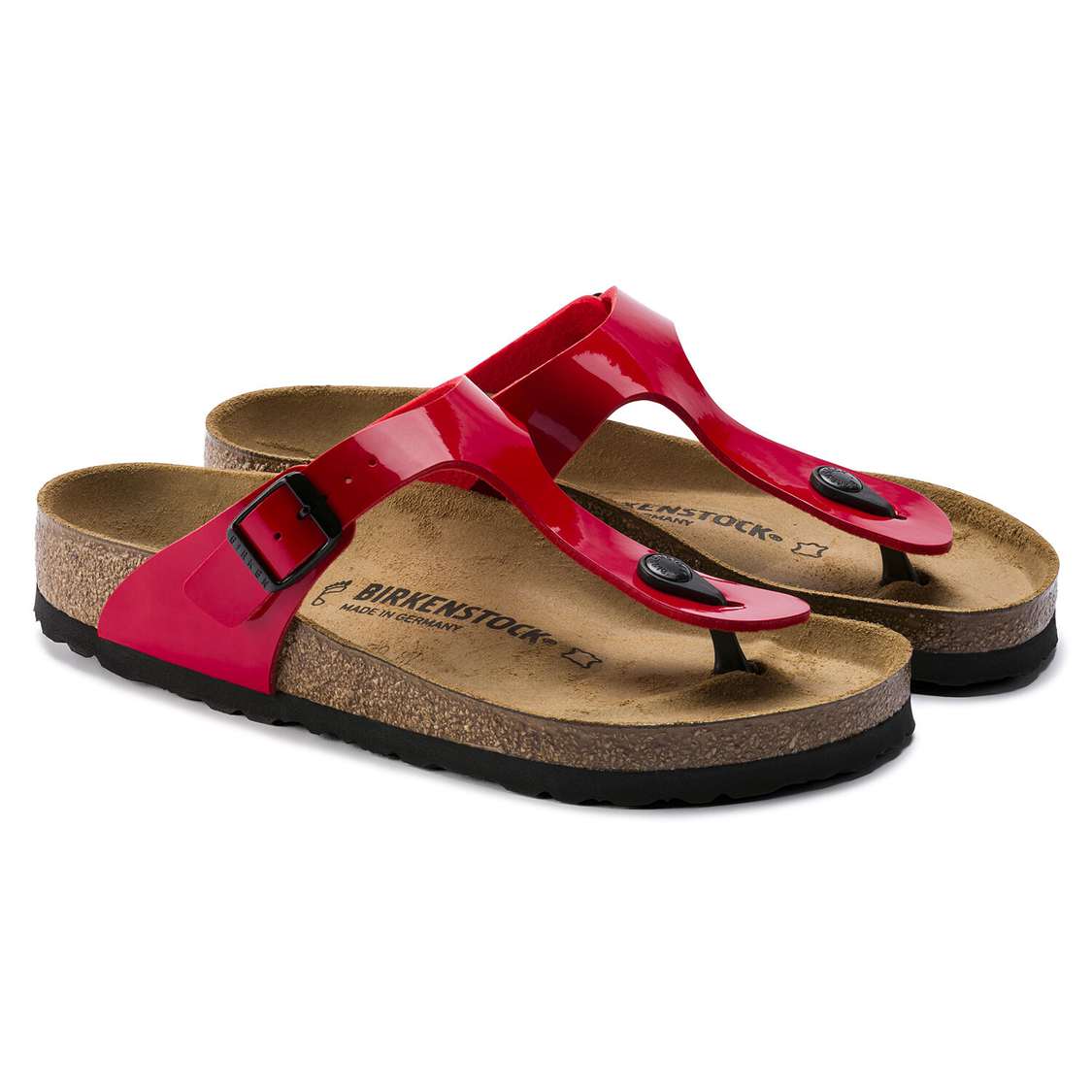 Birkenstock Gizeh Birko-Flor Patent One Strap Sandals Pink | t3mSITUNySo