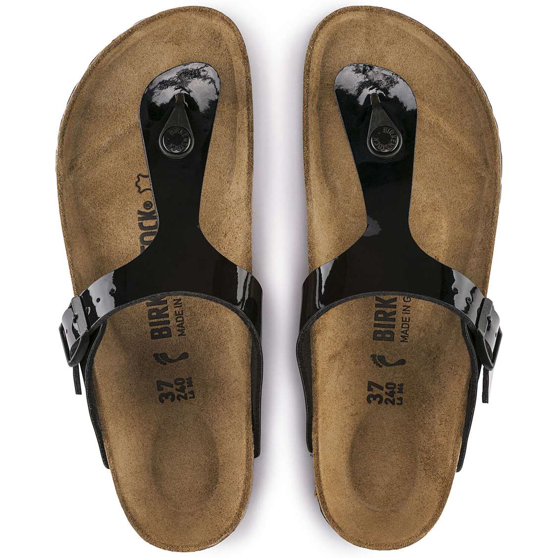 Birkenstock Gizeh Birko-Flor Patent Thong Black | 5kt5rrN6kBf