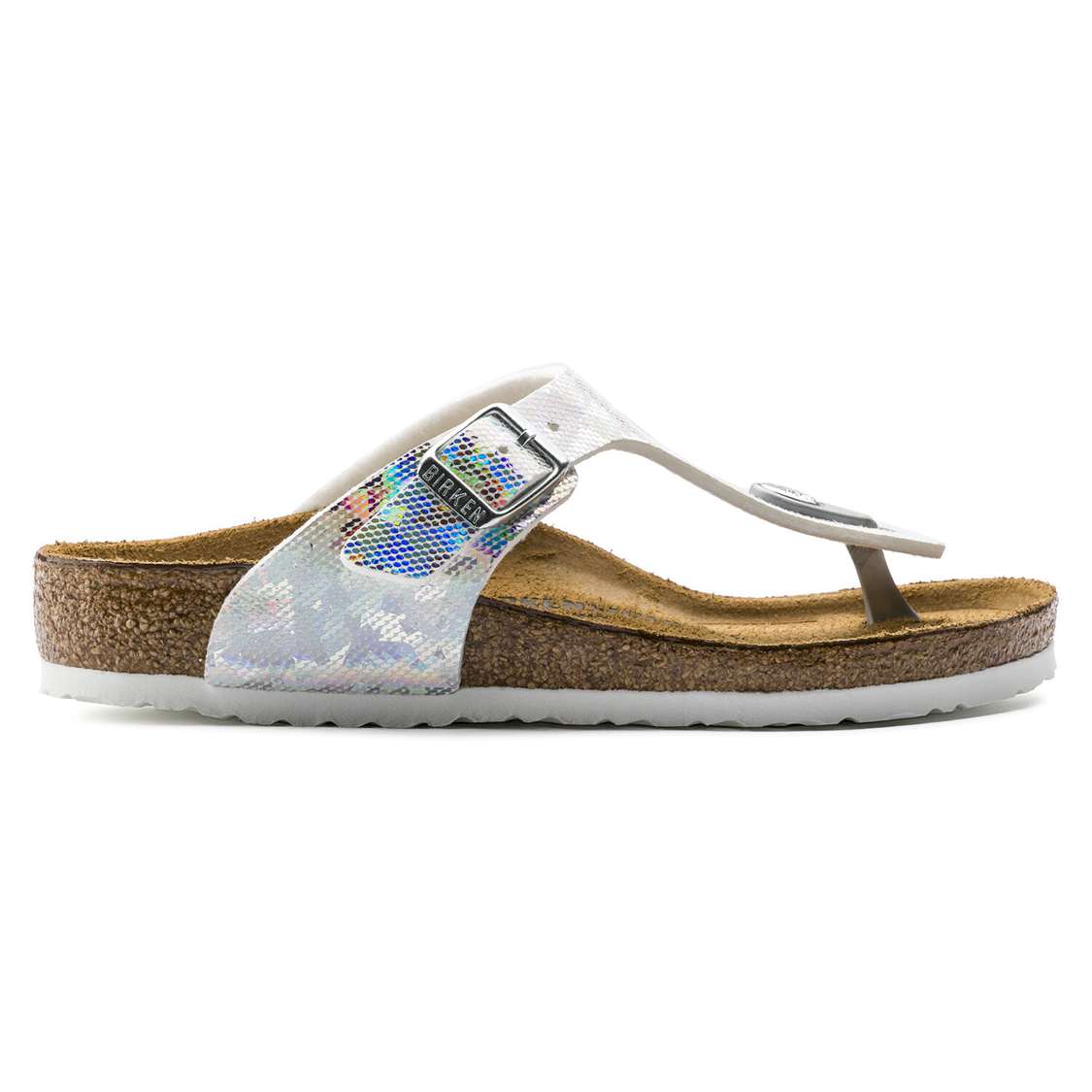 Birkenstock Gizeh Microfiber Girls Sandals Silver | gSKYfqnOdSa