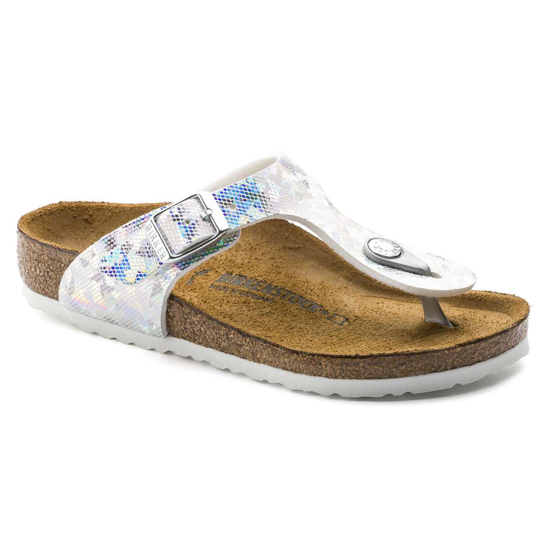 Birkenstock Gizeh Microfiber Girls Sandals Silver | gSKYfqnOdSa