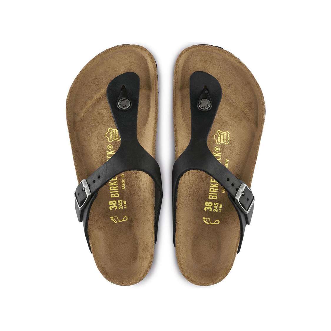 Birkenstock Gizeh Oiled Leather One Strap Sandals Black | V7efpoumeQj