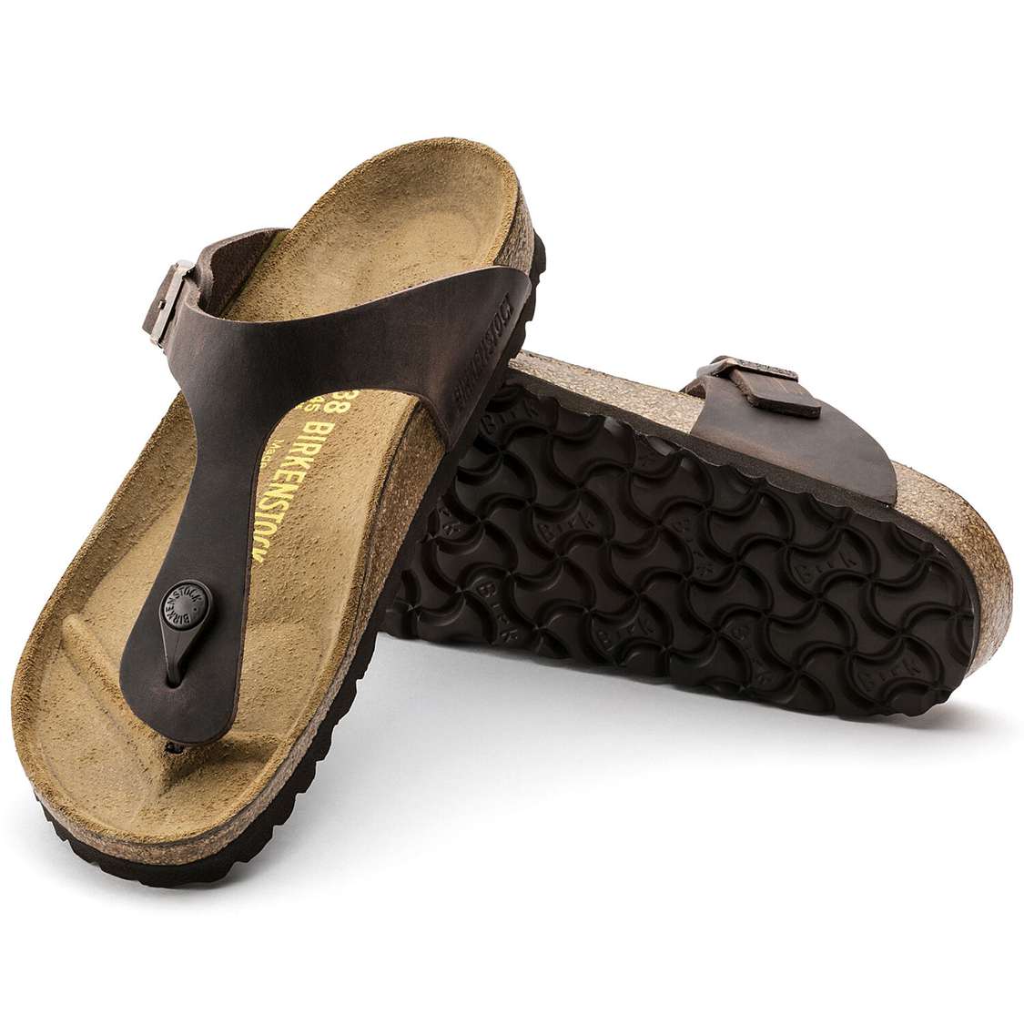 Birkenstock Gizeh Oiled Leather One Strap Sandals Brown | VpqinurMImH