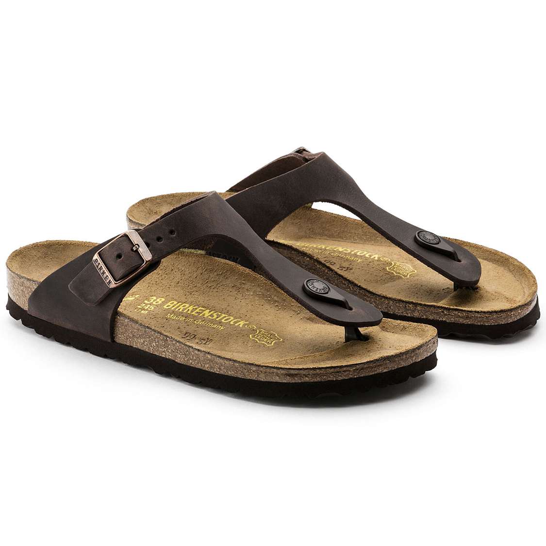 Birkenstock Gizeh Oiled Leather One Strap Sandals Brown | VpqinurMImH