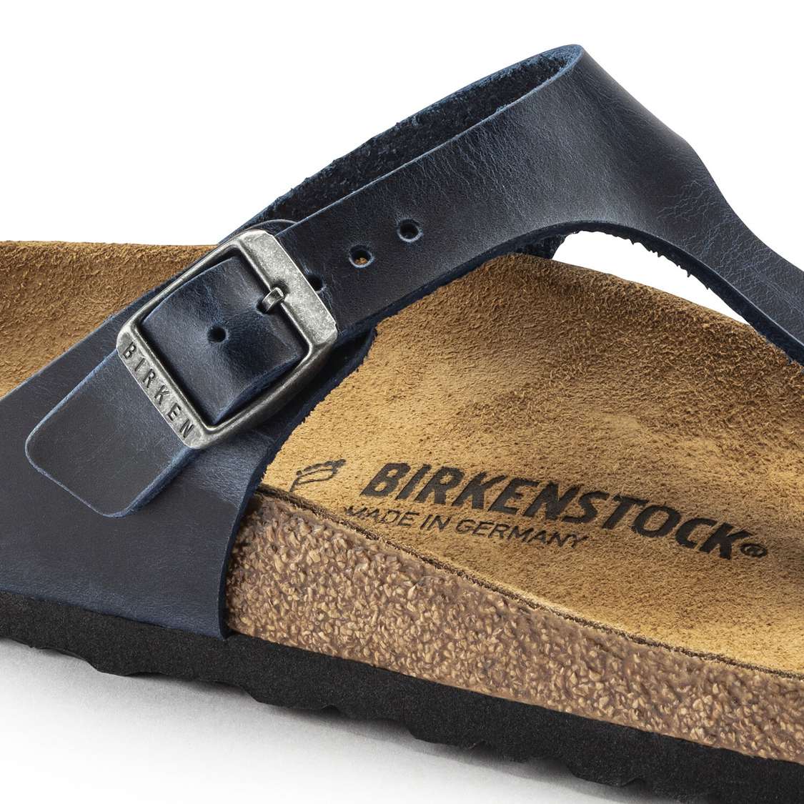 Birkenstock Gizeh Oiled Leather Thong Blue | HLPmydQPTKw