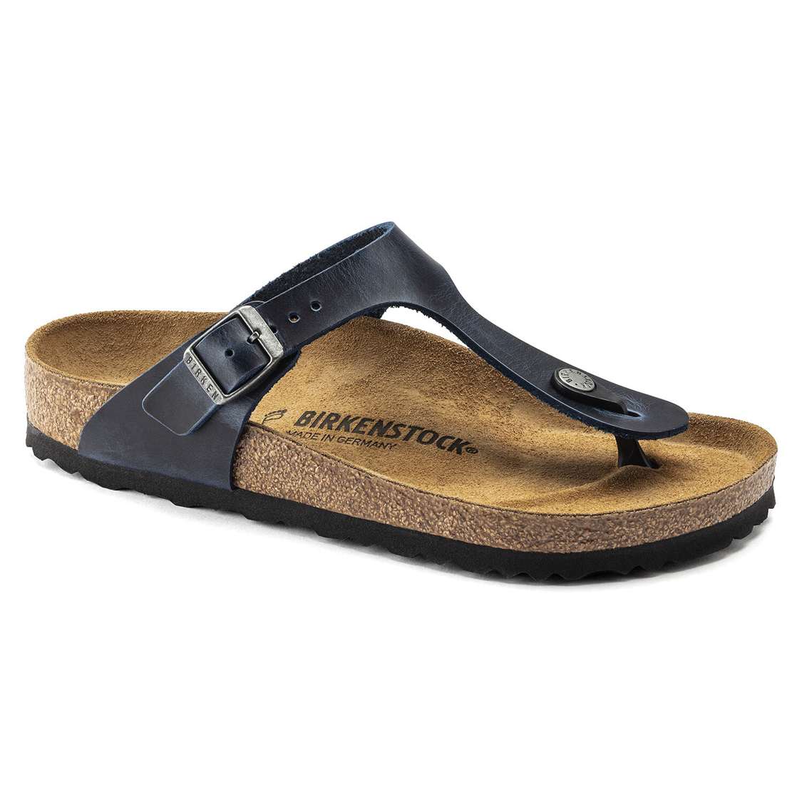 Birkenstock Gizeh Oiled Leather Thong Blue | HLPmydQPTKw