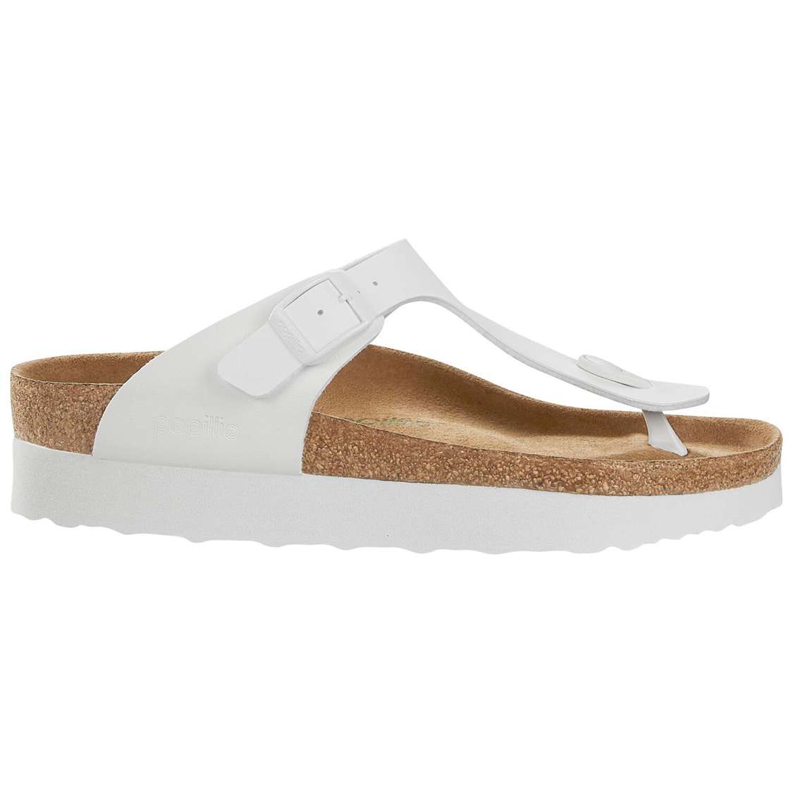 Birkenstock Gizeh Platform Birko-Flor One Strap Sandals White | 2b8Yjixdpd1