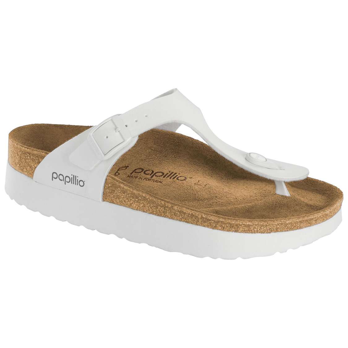 Birkenstock Gizeh Platform Birko-Flor One Strap Sandals White | 2b8Yjixdpd1