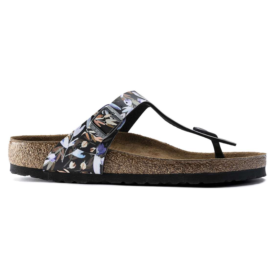 Birkenstock Gizeh Soft Footbed Birko-Flor One Strap Sandals Black | RZIFtVs8fGy