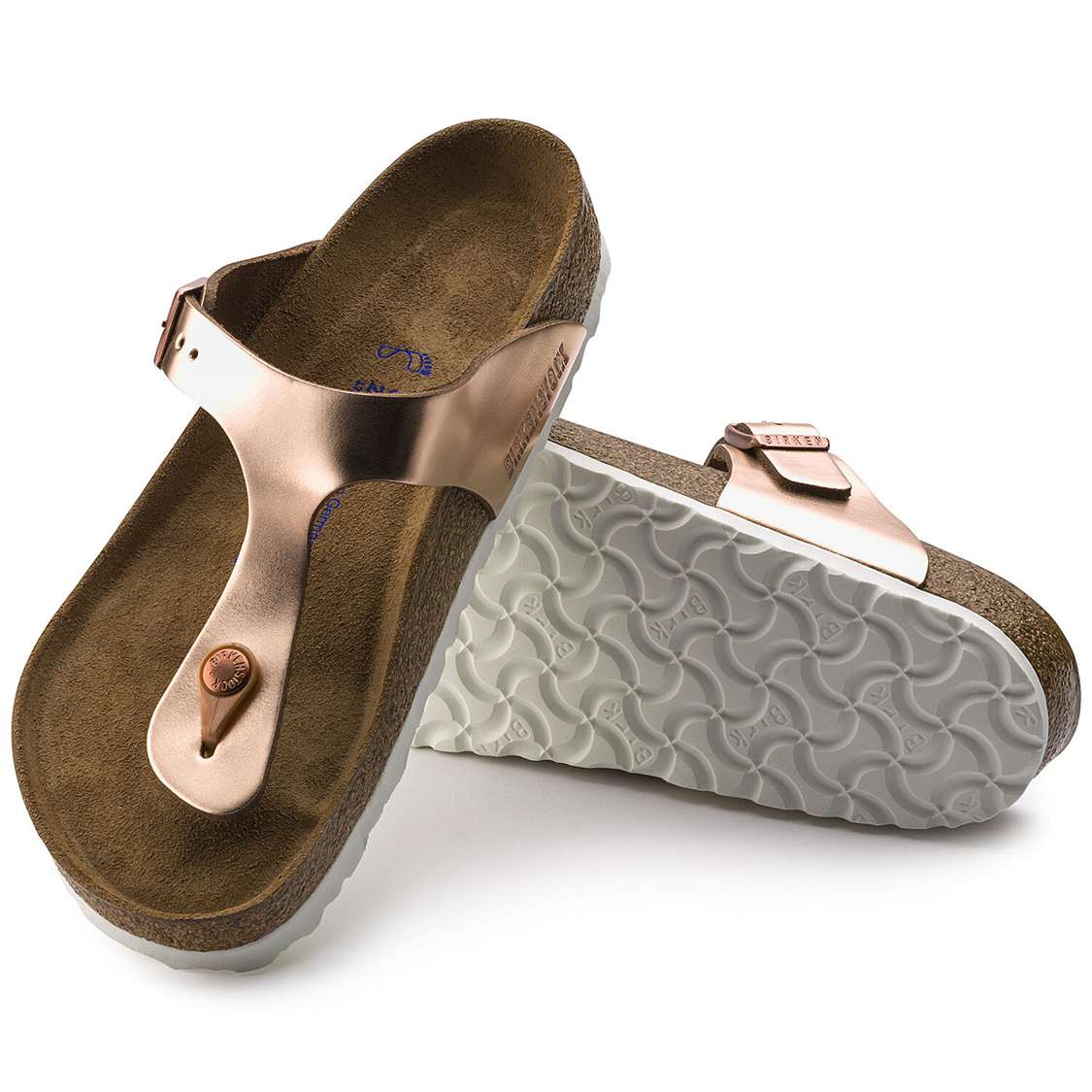 Birkenstock Gizeh Soft Footbed Leather One Strap Sandals Copper | ktvQwqn1SBf