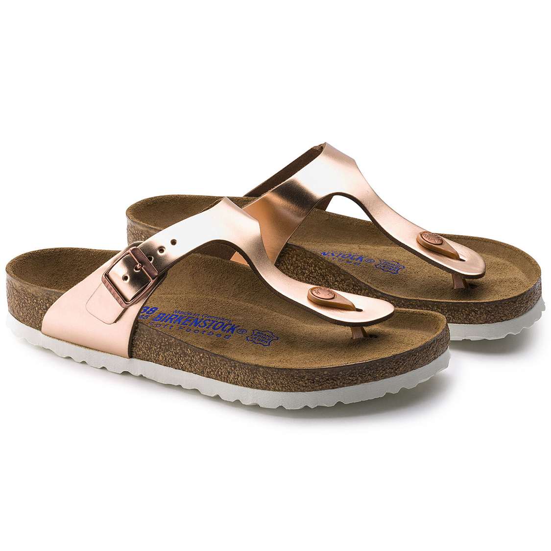 Birkenstock Gizeh Soft Footbed Leather One Strap Sandals Copper | ktvQwqn1SBf