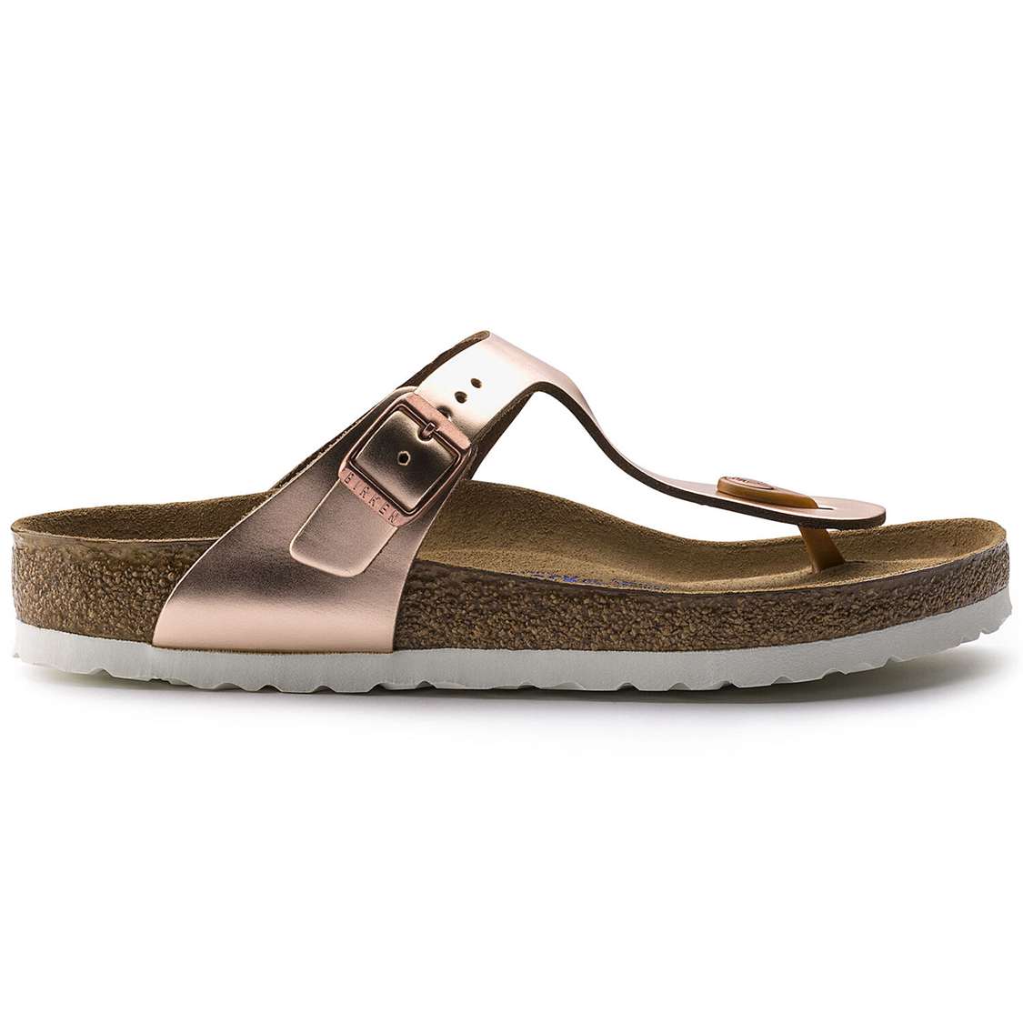 Birkenstock Gizeh Soft Footbed Leather One Strap Sandals Copper | ktvQwqn1SBf