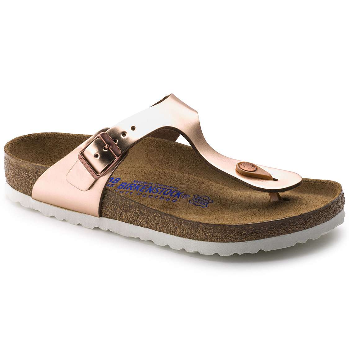 Birkenstock Gizeh Soft Footbed Leather One Strap Sandals Copper | ktvQwqn1SBf