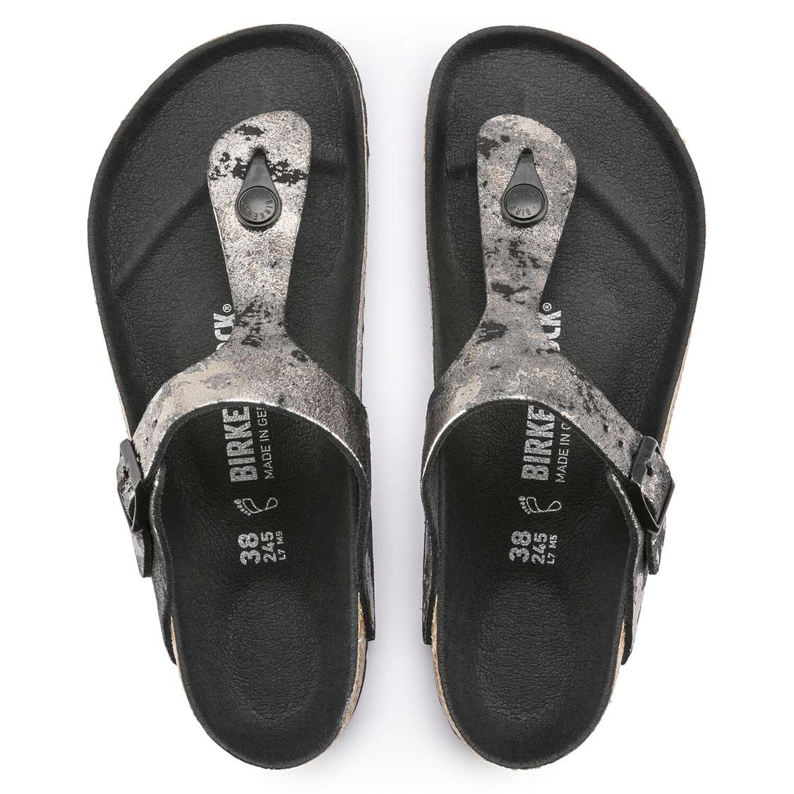 Birkenstock Gizeh Suede Leather One Strap Sandals Black | ZMHSZMNoZxc