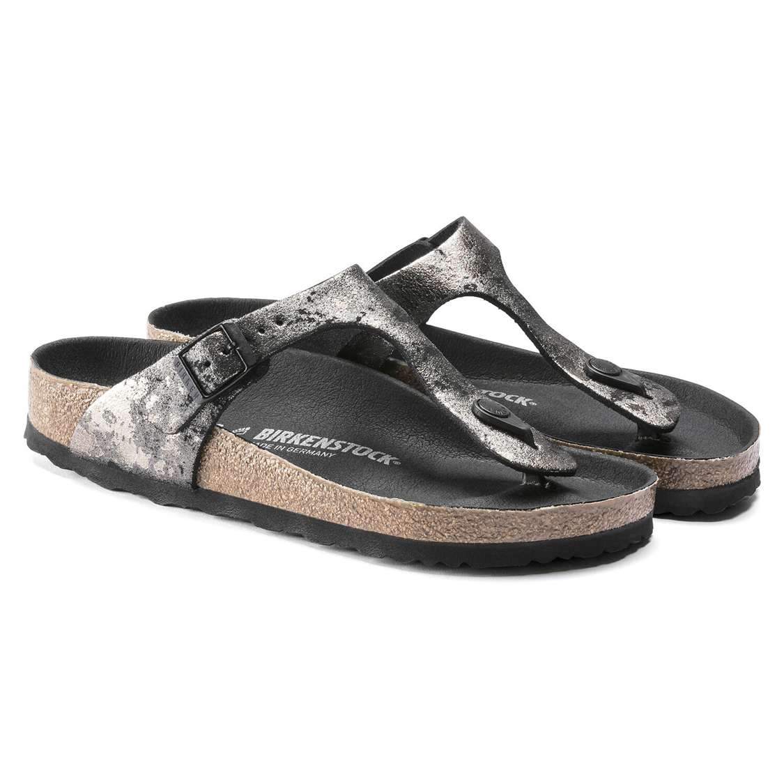 Birkenstock Gizeh Suede Leather One Strap Sandals Black | ZMHSZMNoZxc