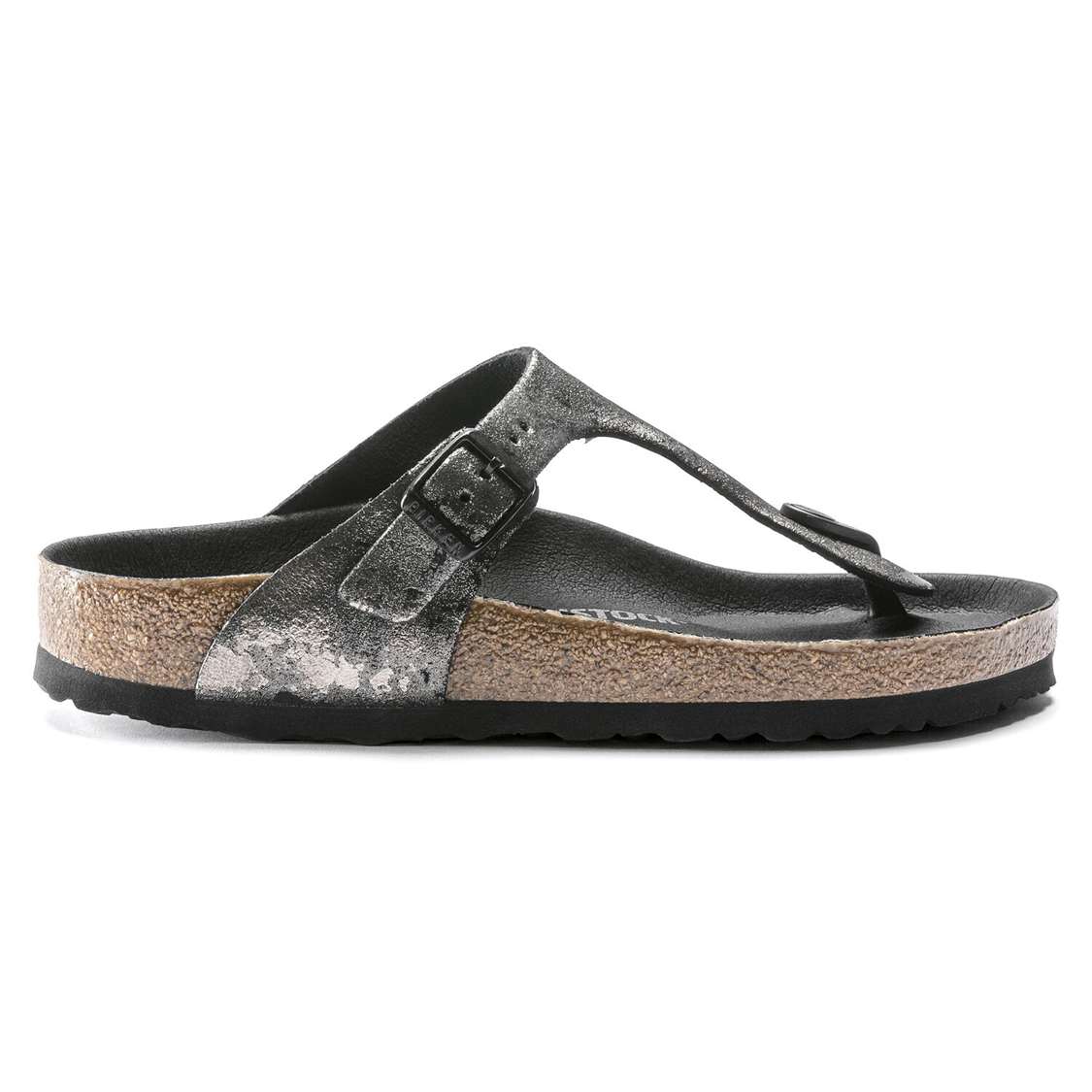 Birkenstock Gizeh Suede Leather One Strap Sandals Black | ZMHSZMNoZxc