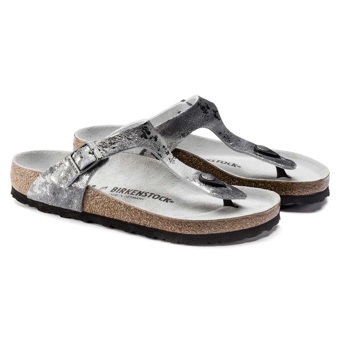 Birkenstock Gizeh Suede Leather Thong Grey Silver | YEUxJg2OW5F