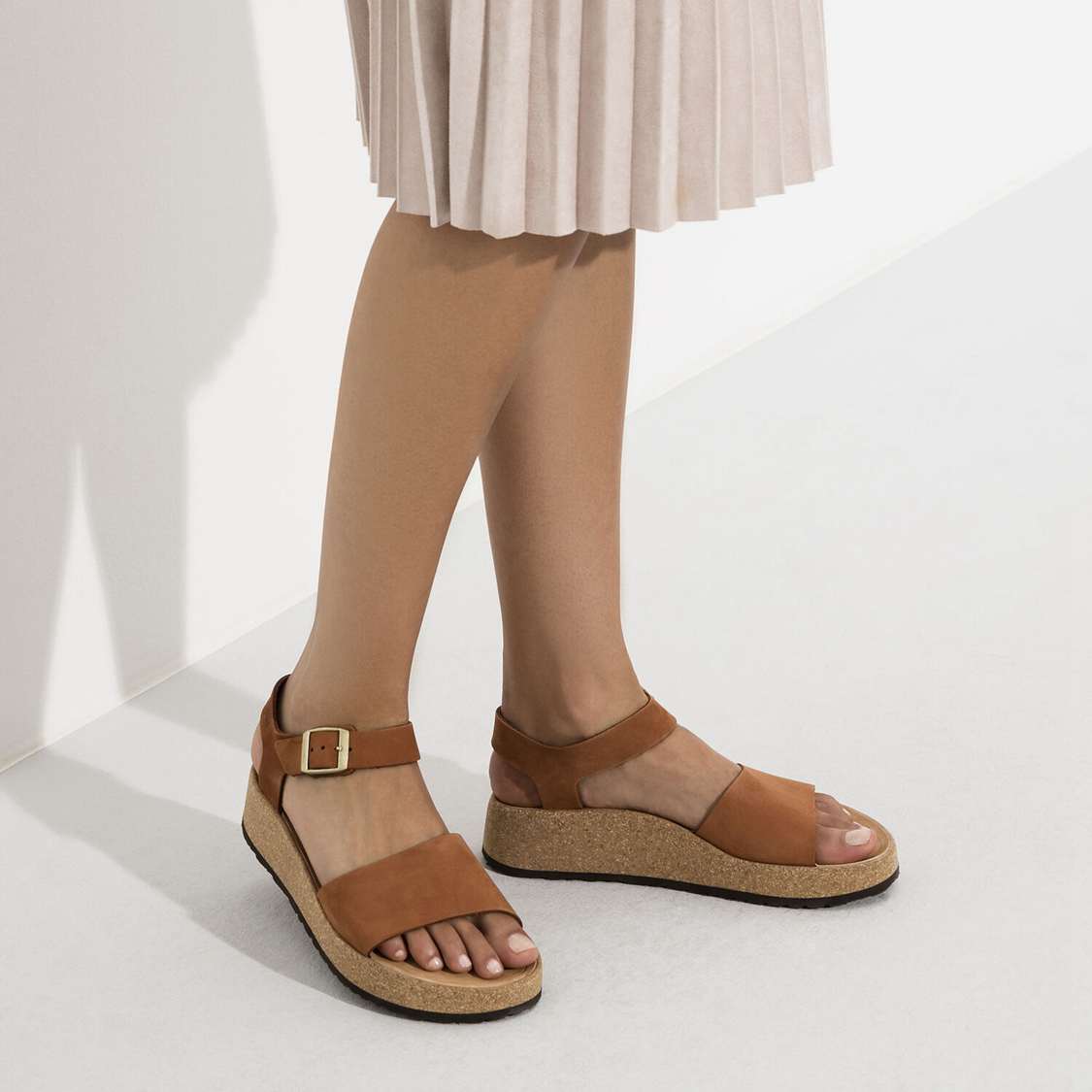 Birkenstock Glenda Nubuck Leather Back Strap Sandals Brown | FXUkUpD7Haa