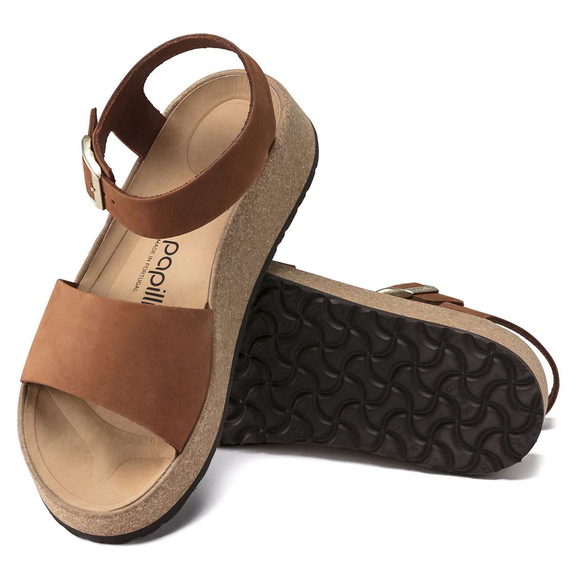 Birkenstock Glenda Nubuck Leather Back Strap Sandals Brown | FXUkUpD7Haa