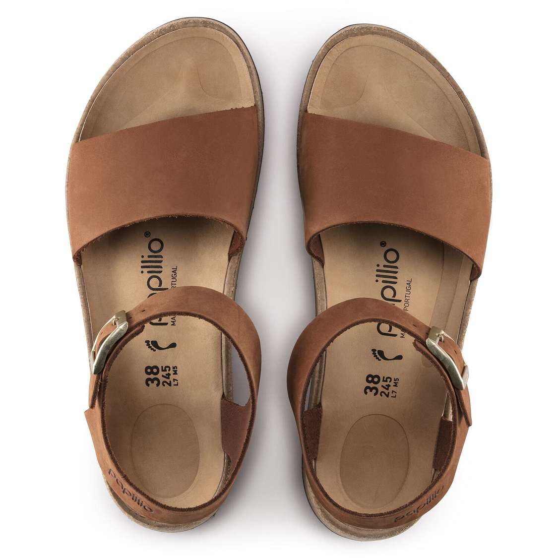 Birkenstock Glenda Nubuck Leather Back Strap Sandals Brown | FXUkUpD7Haa