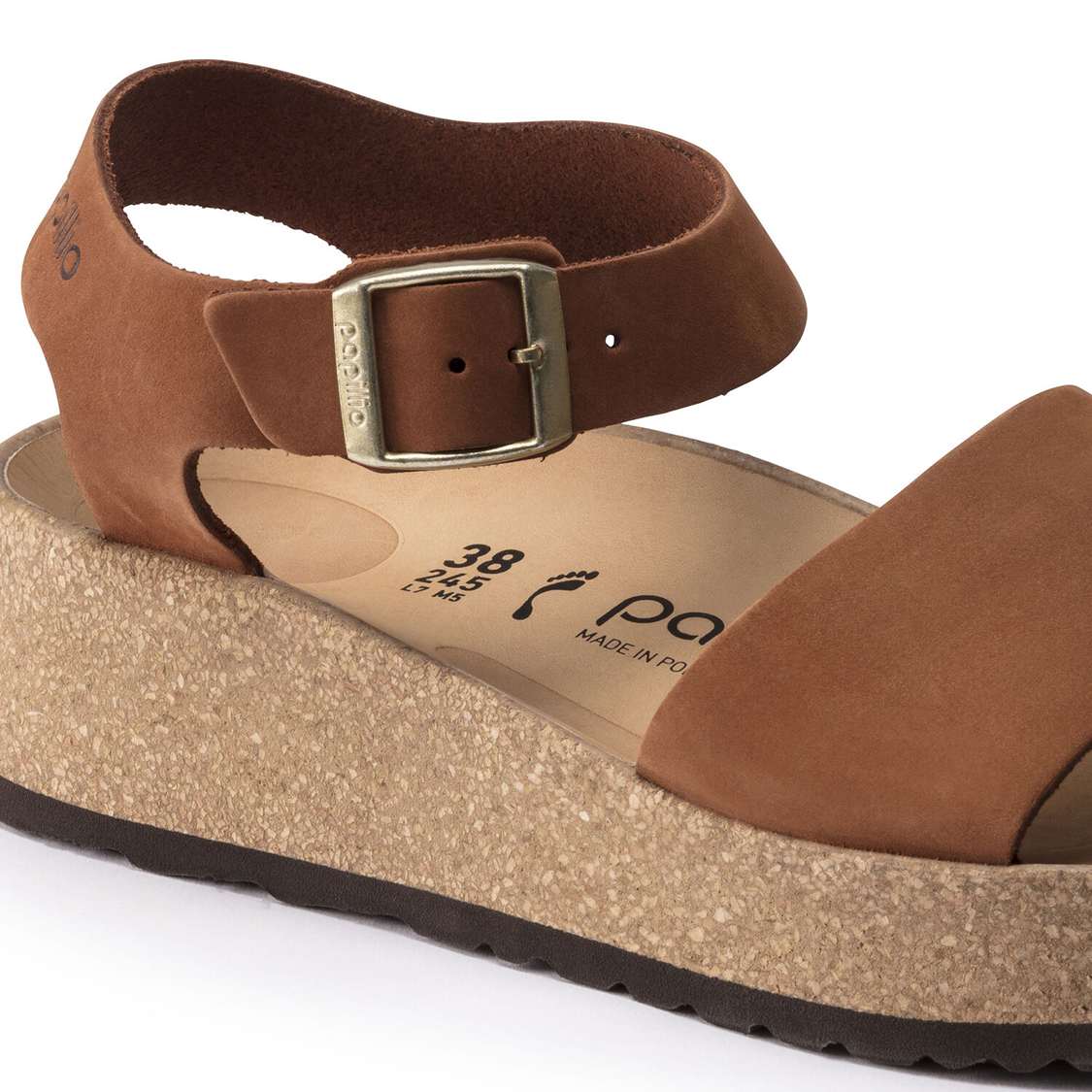 Birkenstock Glenda Nubuck Leather Back Strap Sandals Brown | FXUkUpD7Haa