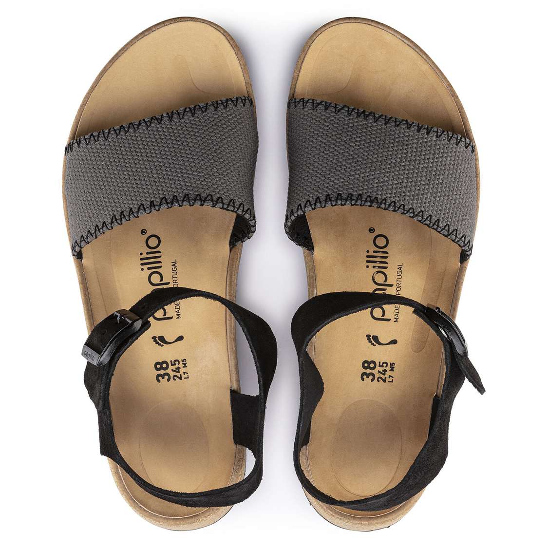 Birkenstock Glenda Suede Leather/Textile Platforms Sandals Dark Grey | aEXMotfORTK