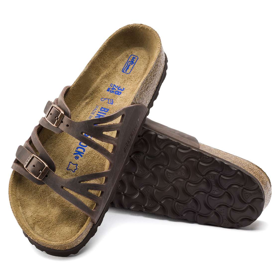 Birkenstock Granada Soft Footbed Oiled Leather Multi Strap Sandals Brown | B2rNijvgy2i