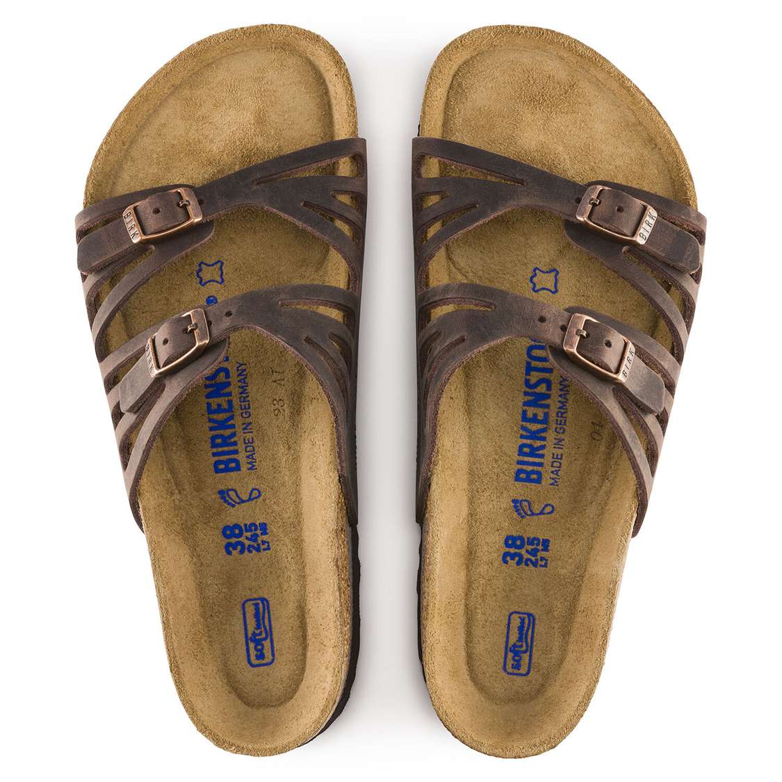 Birkenstock Granada Soft Footbed Oiled Leather Multi Strap Sandals Brown | B2rNijvgy2i