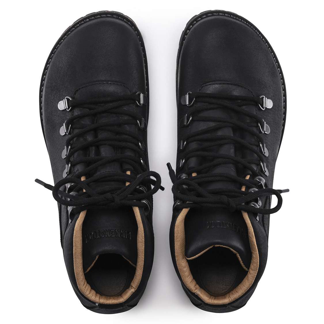 Birkenstock Jackson Nubuck Leather Lace Up Shoes Black | pbxxBP3mAMA