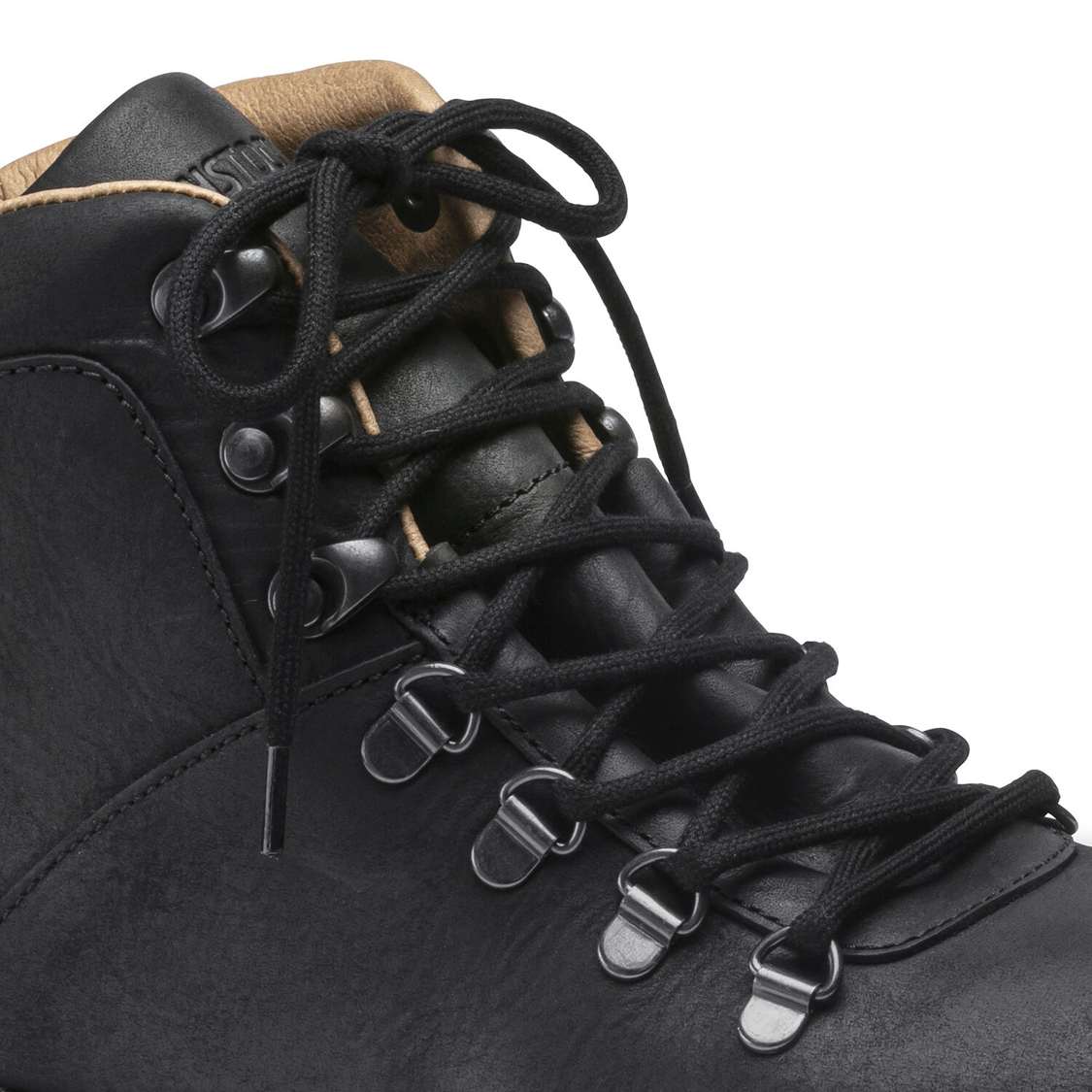 Birkenstock Jackson Nubuck Leather Lace Up Shoes Black | pbxxBP3mAMA