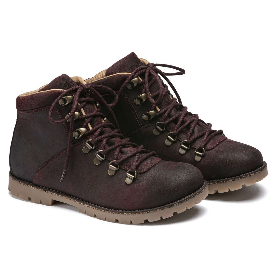 Birkenstock Jackson Suede Leather Boots Burgundy | YGQO1SlFbsN