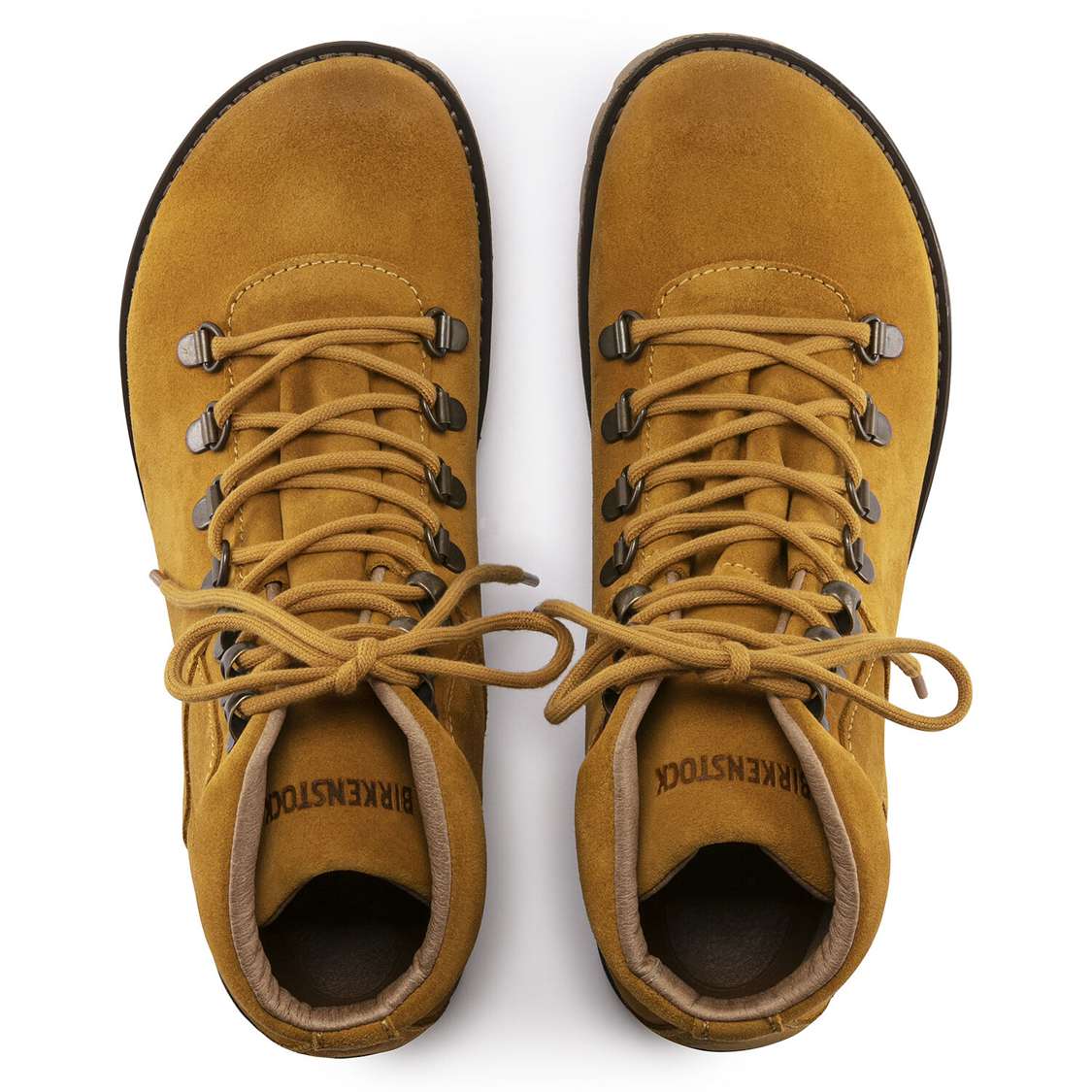 Birkenstock Jackson Suede Leather Lace Up Shoes Yellow | DiwZogCNMTp