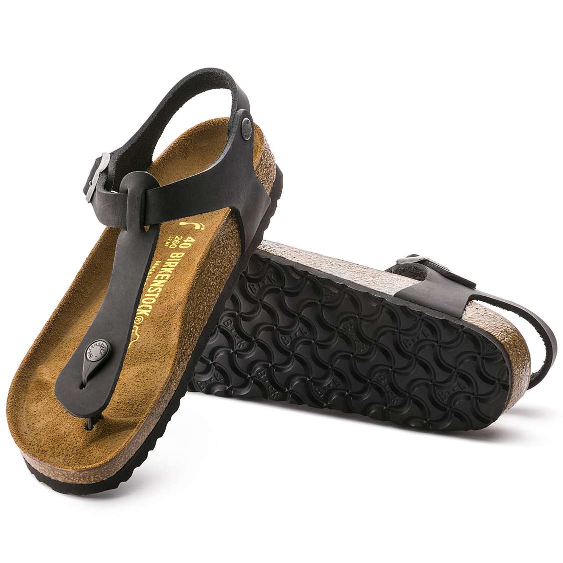 Birkenstock Kairo Oiled Leather Back Strap Sandals Black | dN8GisVmZED